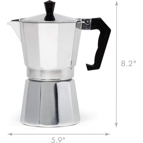  Primula Stovetop Espresso and Coffee Maker, Moka Pot for Classic Italian and Cuban Cafe Brewing, Cafetera, Six Cup