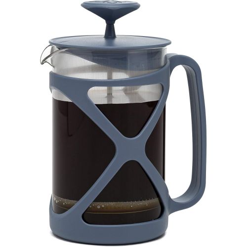  Primula Tempo French Press Premium Filtration with No Grounds, Heat Resistant Borosilicate Glass, Blue, 24 oz