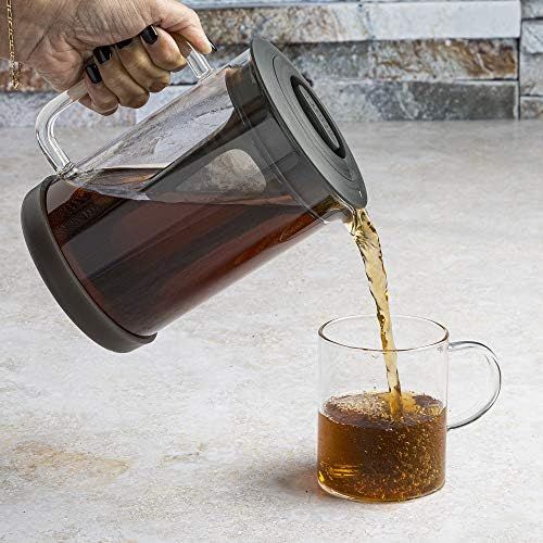  Primula Pace Cold Brew Iced Coffee Maker with Durable Glass Pitcher and Airtight Lid, Dishwasher Safe, Perfect 6 Cup Size, 1.6 Qt