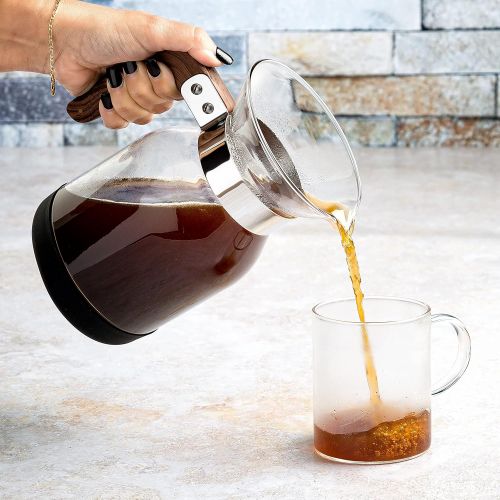  [아마존베스트]Primula Park Set with Permanent Reusable Removable Ultra Fine Micro Mesh Stainless Steel Filter, Coffee Dripper Pour Over Maker Brewer Pot, Borosilicate Glass, Easy to Use and Clea