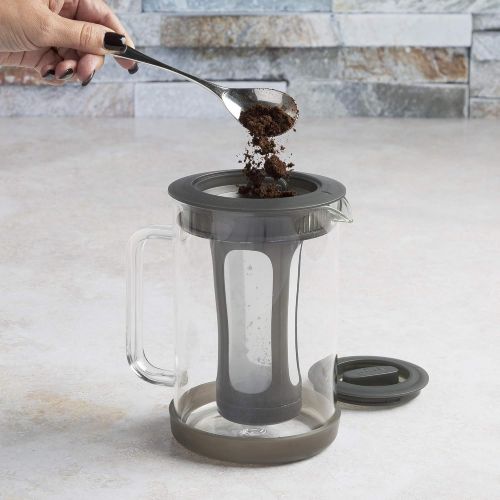  [아마존베스트]Primula Pace Cold Brew Iced Coffee Maker with Durable Glass Pitcher and Airtight Lid, Dishwasher Safe, Perfect 6 Cup Size, 1.6 Qt