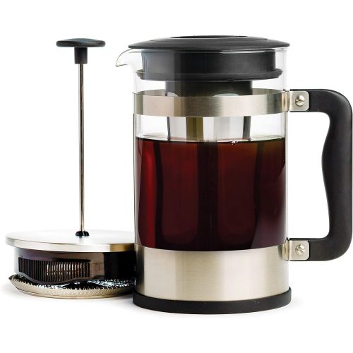  [아마존베스트]Primula 2-in-1 French Press Cold Brew One Coffee Maker, Comfort Grip Handle, Durable Glass Carafe, Perfect Size, 6 Cup, Stainless Steel