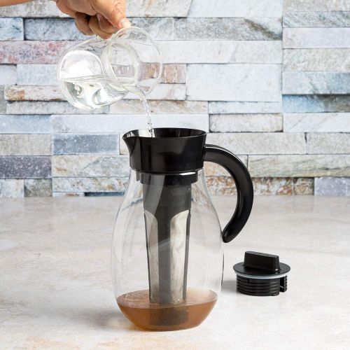  [아마존베스트]Primula Flavor Airtight Cold Brew Coffee or Iced Tea Maker Shatterproof Durable Plastic Construction, Leak-Proof, 2.7 Quart, Black