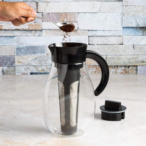  [아마존베스트]Primula Flavor Airtight Cold Brew Coffee or Iced Tea Maker Shatterproof Durable Plastic Construction, Leak-Proof, 2.7 Quart, Black