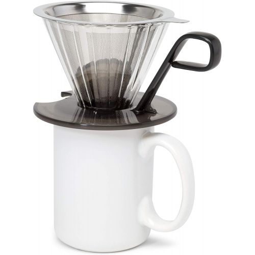  [아마존베스트]Primula PPOCD-6701 1-Cup Stainless Steel Pour Over Coffee Maker, 4.8 x 4.8 x 4.8 inches, Black