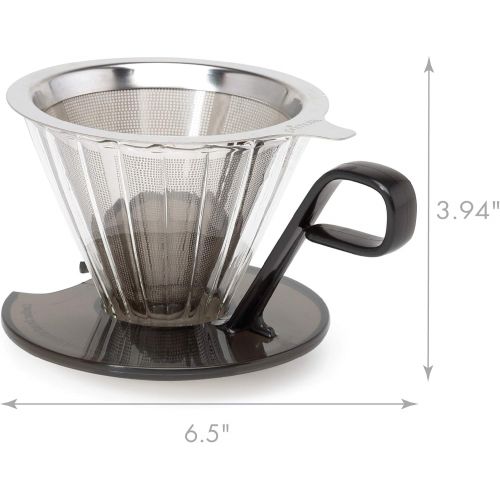  [아마존베스트]Primula PPOCD-6701 1-Cup Stainless Steel Pour Over Coffee Maker, 4.8 x 4.8 x 4.8 inches, Black