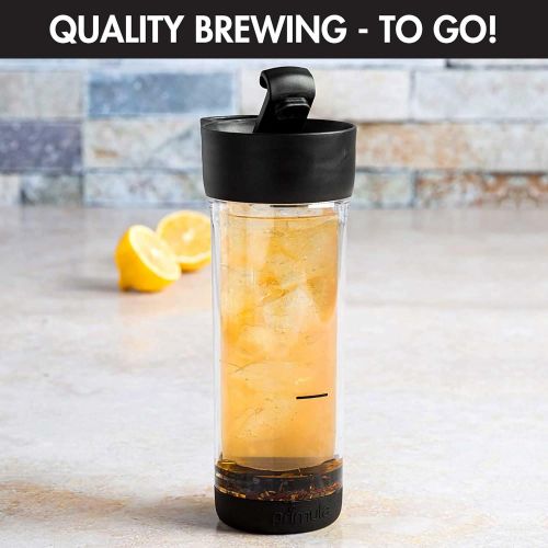  [아마존베스트]Primula Press and Go Double Wall Loose Leaf Iced Tea Brewer Tumbler With Strainer, 16 oz, Black