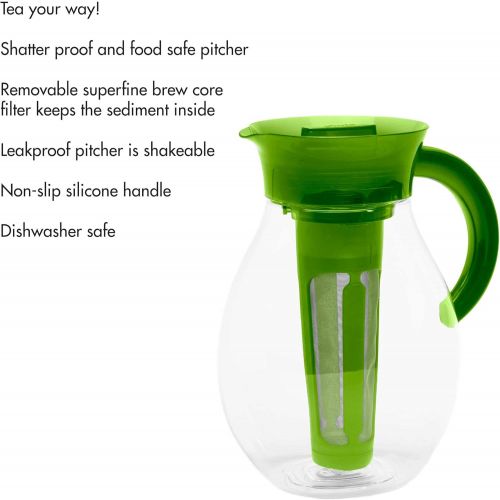  [아마존베스트]Primula The Big Iced Tea Maker Infusion, Brewer, Large Capacity, Beverage Pitcher, 1 Gallon, Green