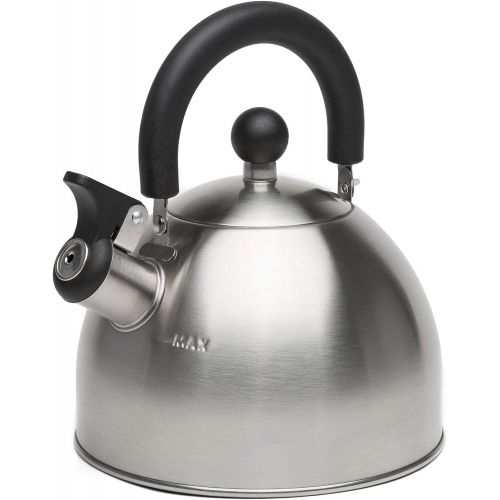  [아마존베스트]Primula Stewart Whistling Stovetop Tea Kettle Food Grade Stainless Steel, Hot Water Fast to Boil, Cool Touch Folding Handle, 1.5 Qt, Brushed