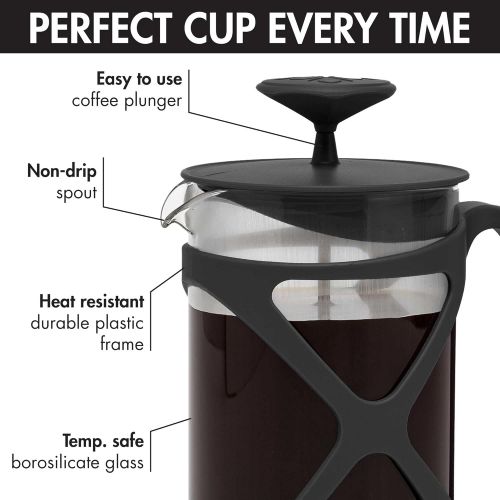  Primula Tempo French Press Premium Filtration with No Grounds, Black