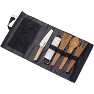 Primus | CampFire Prep Set | Portable Knife, Zester/Grater, and 3 Oak Cooking Utensils for Camping & Outdoor Cooking