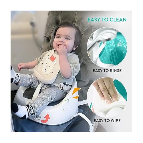 Prince Lionheart Squish Booster Seat, Gumball Green, 3-Point Harness and Dual-Strap System, Easy to Wipe Clean, and Lightweight Green