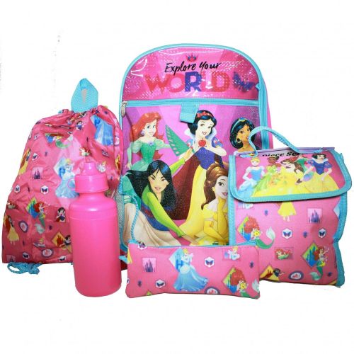  Princess Disney 5pc Backpack Set