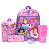 Disneys Princess Backpack Combo Set - Girls 6 Piece Backpack Set (Pink)