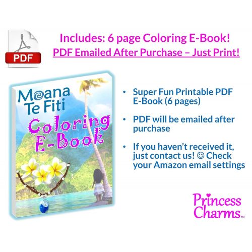  Princess Charms MOANA NECKLACE 3 Flower Clips & E-Book