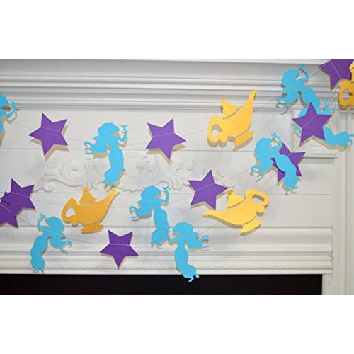  Princess Jasmine Birthday Party decor, Aladdin Magic Lamp, Princess room decorations, Princess Jasmine banner garland, Photo prop, Gold lamp