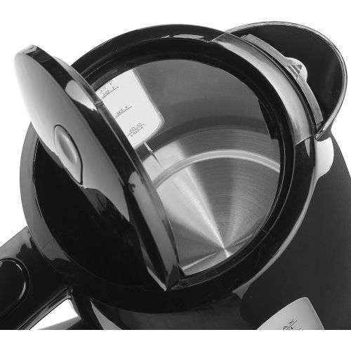  Princess Wasserkocher (schwarz) mit 1,7L Fassungsvermoegen - 360° rotierbar mit Wasserstandsanzeige, 236017