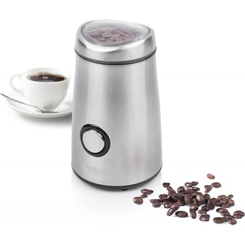  Princess 01.242196.01.001 Kaffeemuehle Edelstahl Deluxe 50 g - Edelstahlgehause, 150 W, silber