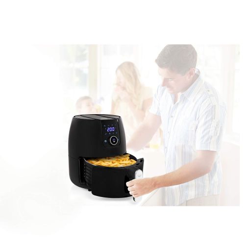  Princess 01.182025.01.001 XXL Hot Air Fryer with Digital Display without Oil Easy to Clean - 4.5 Litre Capacity 182025, 1500 Black