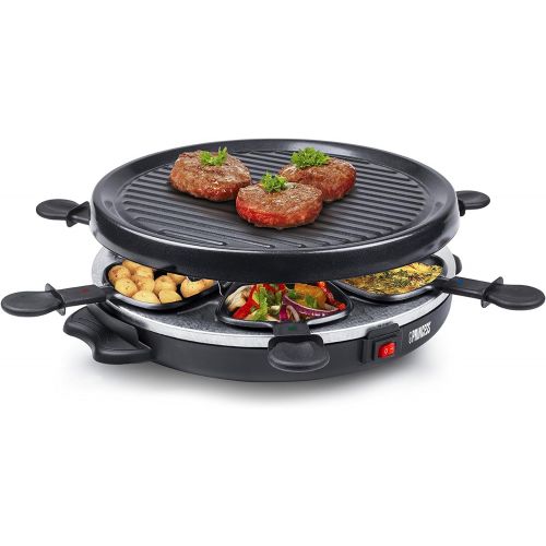  Princess 162725 Raclette und Antihaftbeschichtung Grill-Set fuer 6 Personen, 800 Watt