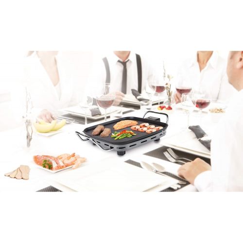  Princess 102325 XXL Table Grill, Teppanyaki Grill Plate, Includes 4 Wooden Spatulas, 36 x 60 cm