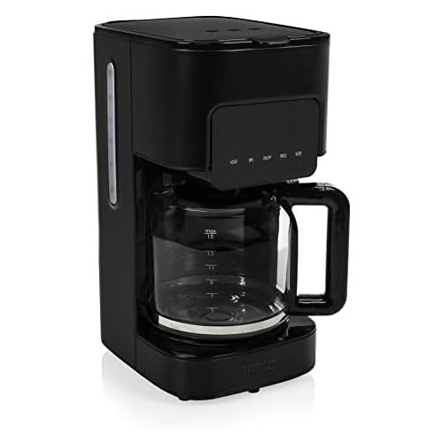  Princess Black Steel Kaffeemaschine - 1,5 Liter Fassungsvermoegen, 900 Watt, fuer bis zu 15 Tassen, Fuellstandanzeige, digitales Display, mit Timer, 246014