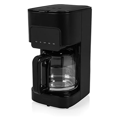  Princess Black Steel Kaffeemaschine - 1,5 Liter Fassungsvermoegen, 900 Watt, fuer bis zu 15 Tassen, Fuellstandanzeige, digitales Display, mit Timer, 246014