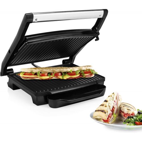  Princess Panini 01.112415.01.001 High Quality Contact Grill with Movable Lid Stainless Steel Black / Stainless Steel