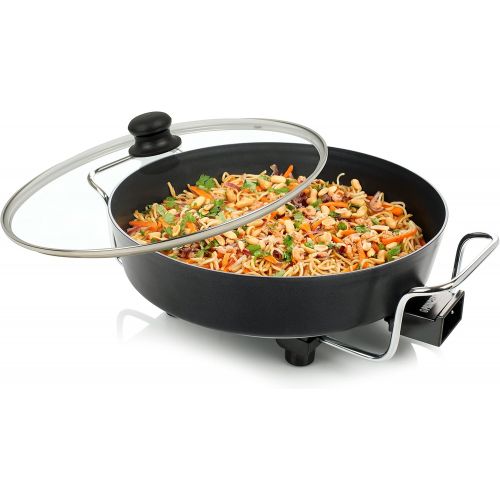  Princess Multi Wonder Chef Elektropfanne - 35cm Ø Bratflache, 5,4 Liter Fassungsvermoegen, 1800 Watt, regelbare Heizstufe, inkl. 2 Holzspatel, 0,9 m Kabelzuleitung, 162367