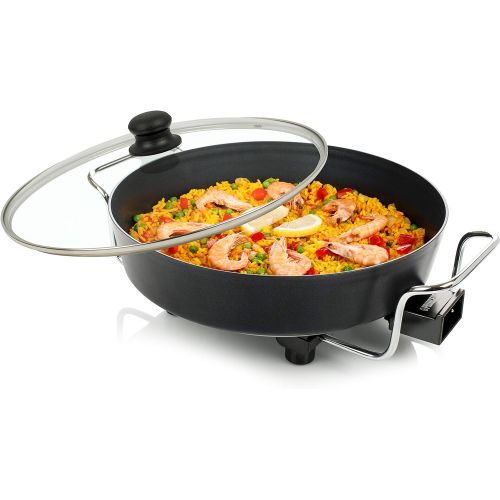  Princess Multi Wonder Chef Elektropfanne - 35cm Ø Bratflache, 5,4 Liter Fassungsvermoegen, 1800 Watt, regelbare Heizstufe, inkl. 2 Holzspatel, 0,9 m Kabelzuleitung, 162367