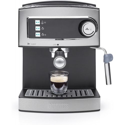  Princess 01.249407.01.001 Espressomaschine 15 bar - 1.6 L Wassertank, 850 W, grau