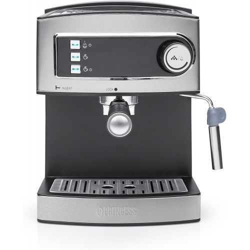  Princess 01.249407.01.001 Espressomaschine 15 bar - 1.6 L Wassertank, 850 W, grau