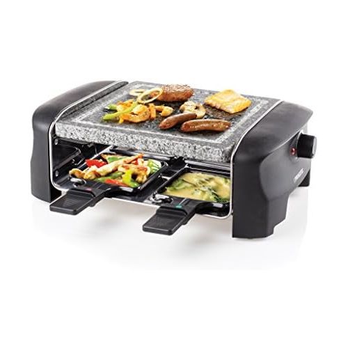  Princess Raclette Grill fuer bis zu 4 Personen - mit Steingrill und regelbarer Heizstufen, 162810