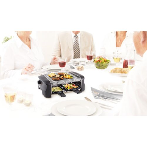  Princess Raclette Grill fuer bis zu 4 Personen - mit Steingrill und regelbarer Heizstufen, 162810