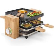 [아마존베스트]Princess Raclette Grill in Bambusausfuehrung - fuer bis zu 4 Personen, regelbare Heizstufe, 2 m Kabelzuleitung, 700 Watt, inkl. Holzspatel, 162900