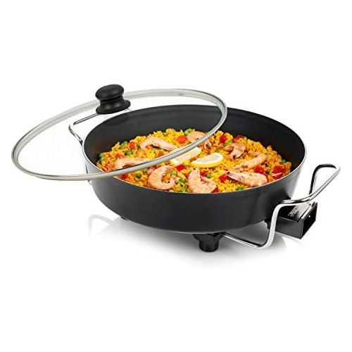  Princess Multi Wonder Chef Elektropfanne - 35cm Ø Bratflache, 5,4 Liter Fassungsvermoegen, 1800 Watt, regelbare Heizstufe, inkl. 2 Holzspatel, 0,9 m Kabelzuleitung, 162367