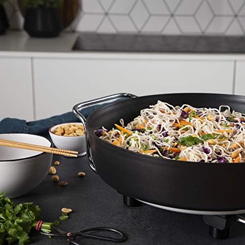  Princess Multi Wonder Chef Elektropfanne - 35cm Ø Bratflache, 5,4 Liter Fassungsvermoegen, 1800 Watt, regelbare Heizstufe, inkl. 2 Holzspatel, 0,9 m Kabelzuleitung, 162367