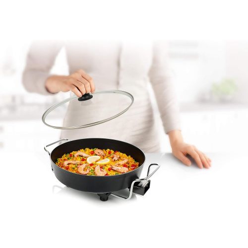  Princess Multi Wonder Chef Elektropfanne - 35cm Ø Bratflache, 5,4 Liter Fassungsvermoegen, 1800 Watt, regelbare Heizstufe, inkl. 2 Holzspatel, 0,9 m Kabelzuleitung, 162367