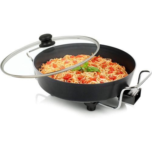  Princess Multi Wonder Chef Elektropfanne - 35cm Ø Bratflache, 5,4 Liter Fassungsvermoegen, 1800 Watt, regelbare Heizstufe, inkl. 2 Holzspatel, 0,9 m Kabelzuleitung, 162367