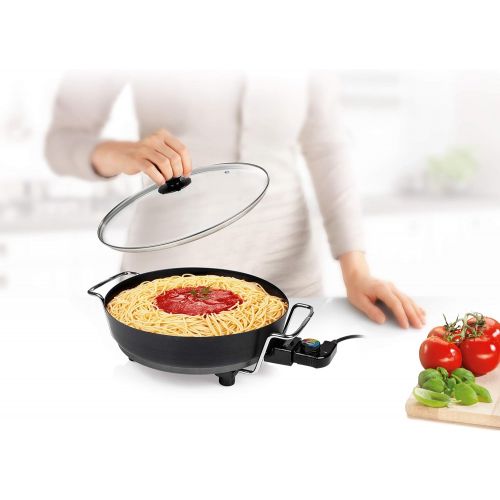  Princess Multi Wonder Chef Elektropfanne - 35cm Ø Bratflache, 5,4 Liter Fassungsvermoegen, 1800 Watt, regelbare Heizstufe, inkl. 2 Holzspatel, 0,9 m Kabelzuleitung, 162367