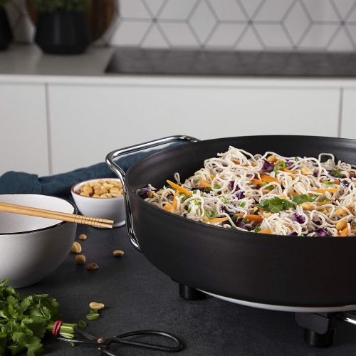  Princess Multi Wonder Chef Elektropfanne - 35cm Ø Bratflache, 5,4 Liter Fassungsvermoegen, 1800 Watt, regelbare Heizstufe, inkl. 2 Holzspatel, 0,9 m Kabelzuleitung, 162367