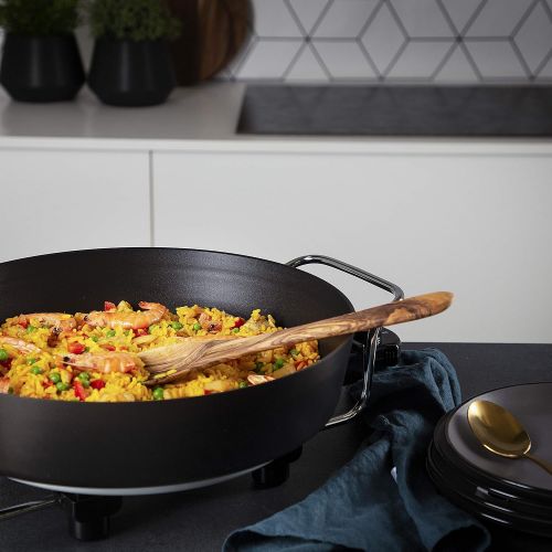  Princess Multi Wonder Chef Elektropfanne - 35cm Ø Bratflache, 5,4 Liter Fassungsvermoegen, 1800 Watt, regelbare Heizstufe, inkl. 2 Holzspatel, 0,9 m Kabelzuleitung, 162367