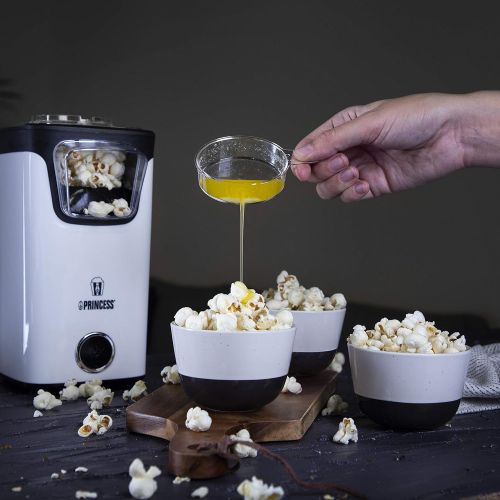  Princess Popcornmaschine - Popcorn per Heissluft, mit transparentem Deckel, Nachfuelloeffnung, 1100 Watt, 292986