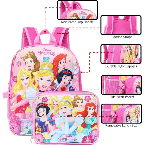  Princess Girls 16 Backpack W/Detachable Lunch Box