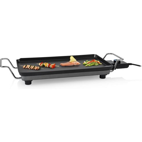  [아마존베스트]Princess Chef Superior Classic Cast Aluminium 46 x 26 cm 2500 W Plancha - Black