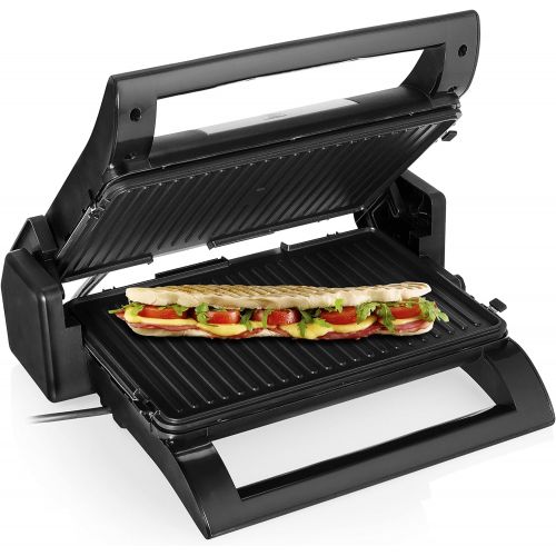  [아마존베스트]Princess 112536 Multi-Grill 4-in-1, Sandwich / Contact / Table Grill and Waffle Iron, Interchangeable Plates, Stainless Steel, Non-Stick Coating, Black/Silver