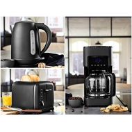 [아마존베스트]Princess Design Stainless Steel Breakfast Set in Black - Filter Coffee Machine, Kettle & Toaster