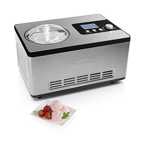  [아마존베스트]Princess Professional Stainless Steel Ice Cream Maker with 3 Power Levels and Built-in Cooling Compressor 2L Capacity [Ice Cream, Frozen Yogurt, Sorbets and Granita], 282604