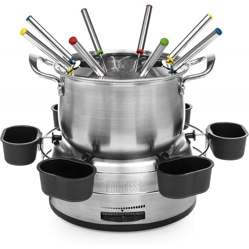  [아마존베스트]Princess 01.172680.01.001 Set of 6 Dip Bowls Stainless Steel Fondue Silver