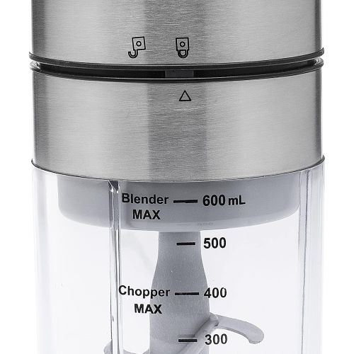  Princess Multi Chopper & Blender 4 Stainless Steel Blades for Chopping and Chopper, 2 Stainless Steel Blades for Grinding, 500 ml, 350 Watt, 221080, Silver